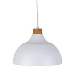 Envostar Kaitt hængelampe, hvid, Ø 34 cm, trædetaljer