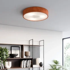 Envostar Kerio loftlampe, Ø47cm, rustik fyrretræ