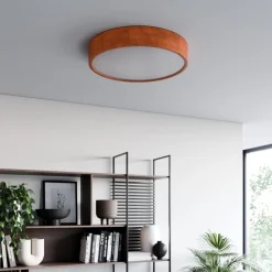 Envostar Kerio loftlampe, Ø47cm, rustik fyrretræ