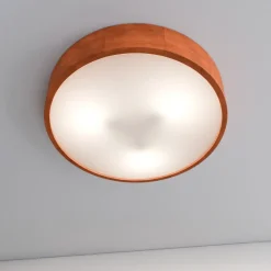 Envostar Kerio loftlampe, Ø47cm, rustik fyrretræ