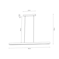 Envostar Lineo LED-pendel fyrretræsgrå 118 cm