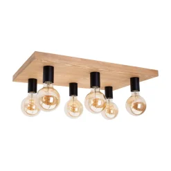 Lobo loftslampe 6fl. fyrretræ brun^Envostar Outlet
