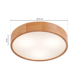 loftlampe Kerio, Ø 47 cm, naturligt egetræ^Envostar Sale