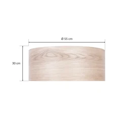 Envostar Loftslampe i finér, kernetræ, ask Ø55cm