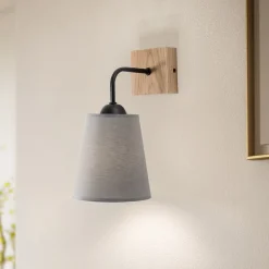 Envostar Risco væglampe 1-lys stofskærm grå
