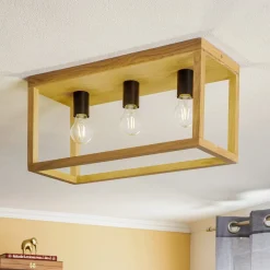 Envostar Bæredygtige Lamper>Rowan loftslampe i egetræ, 3fl