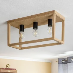 Envostar Bæredygtige Lamper>Rowan loftslampe i egetræ, 3fl