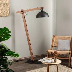 Stort gulvlampe med træstænger^Envostar Clearance