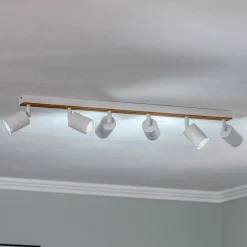 Envostar Tino loftspot med 6 lyskilder hvid/træ