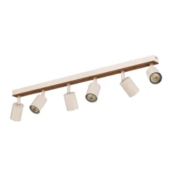 Envostar Tino loftspot med 6 lyskilder hvid/træ