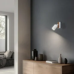 Envostar Væglamper|Væglamper>Tino vægspot 1 lyskilde hvid/træ