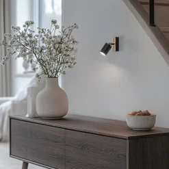 Envostar Væglamper|Væglamper>Tino vægspot 1 lyskilde sort/træ