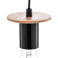 Yorik væglampe, sort/lys træ^Envostar Discount