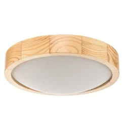 Envostar Zeus loftlampe i træ, fyr, Ø27cm