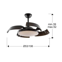 Enzo LED-loftventilator, dæmpbar, CCT, sort^Schuller Valencia New