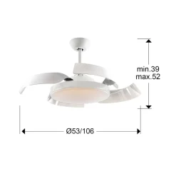 Enzo LED-loftventilator, dæmpbar, CCT, hvid^Schuller Valencia Online