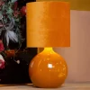 Esterad bordlampe, okker, Ø 24 cm, højde 47 cm, glas^Lucide