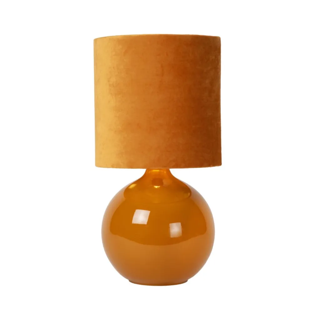 Esterad bordlampe, okker, Ø 24 cm, højde 47 cm, glas^Lucide