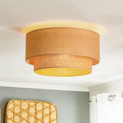 Boho jute loftslampe naturbrun Ø45cm^Euluna Clearance