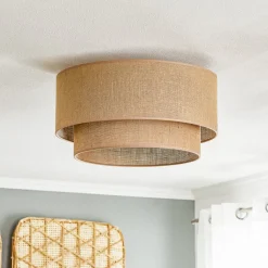 Boho jute loftslampe naturbrun Ø45cm^Euluna Clearance