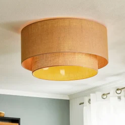 Boho jute-loftslampe naturbrun Ø60cm^Euluna Outlet