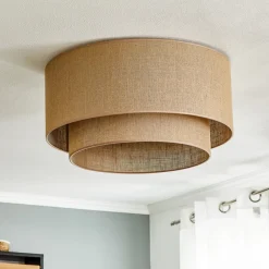 Boho jute-loftslampe naturbrun Ø60cm^Euluna Outlet