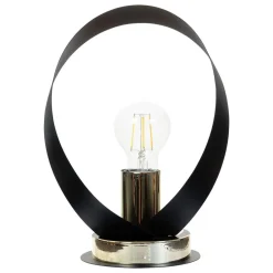 bordlampe Petla, sort/guld, metal, Ø 19 cm^Euluna Best
