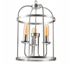 Euluna Constantine lysekrone i stål med 3 lyskilder