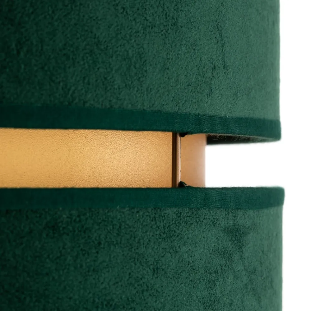 Euluna Duo loftlampe tekstil grøn/guld Ø40cm