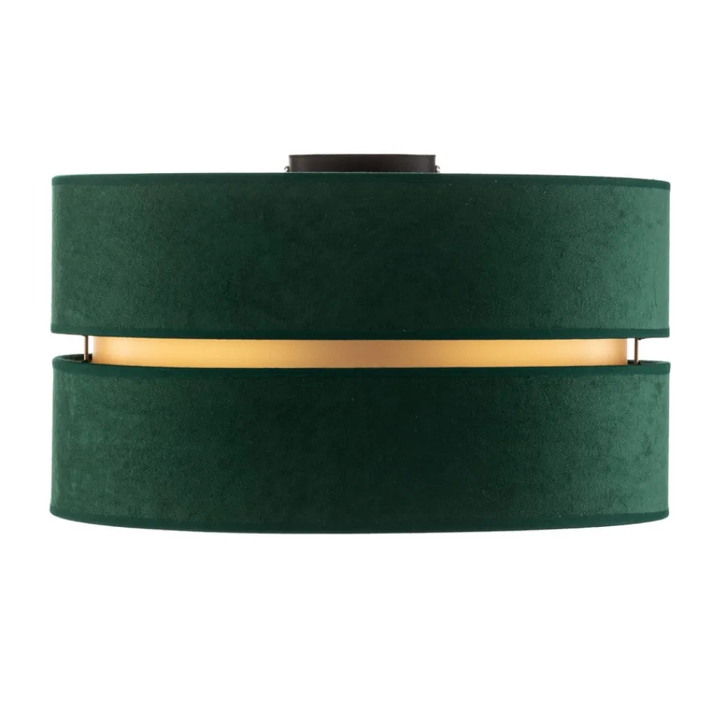 Euluna Duo loftlampe tekstil grøn/guld Ø40cm