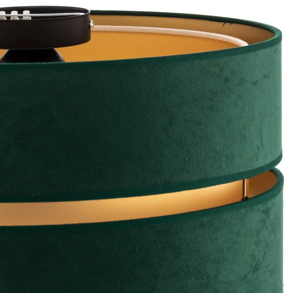 Euluna Duo loftlampe tekstil grøn/guld Ø40cm