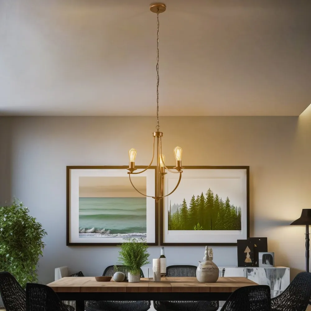 Gina lysekrone i brun, 3 lyskilder^Euluna Clearance
