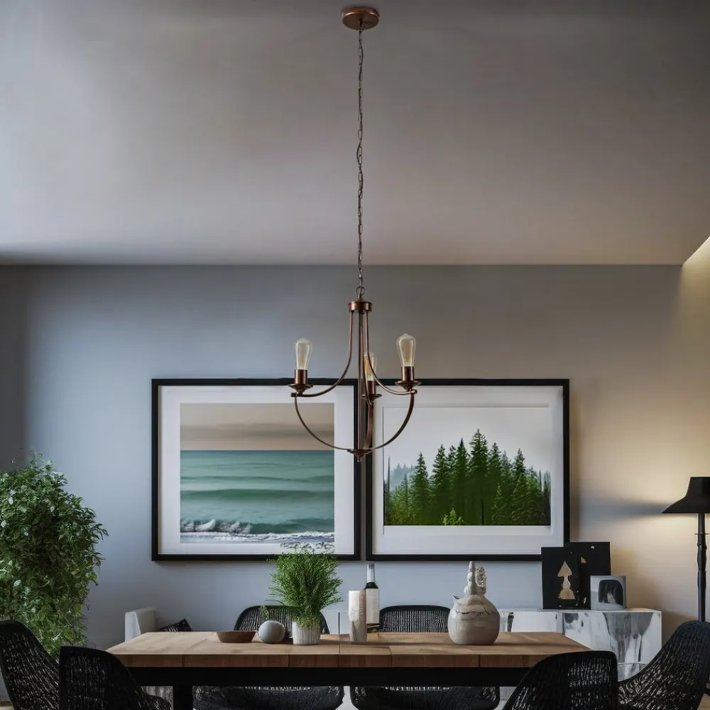 Gina lysekrone i brun, 3 lyskilder^Euluna Clearance