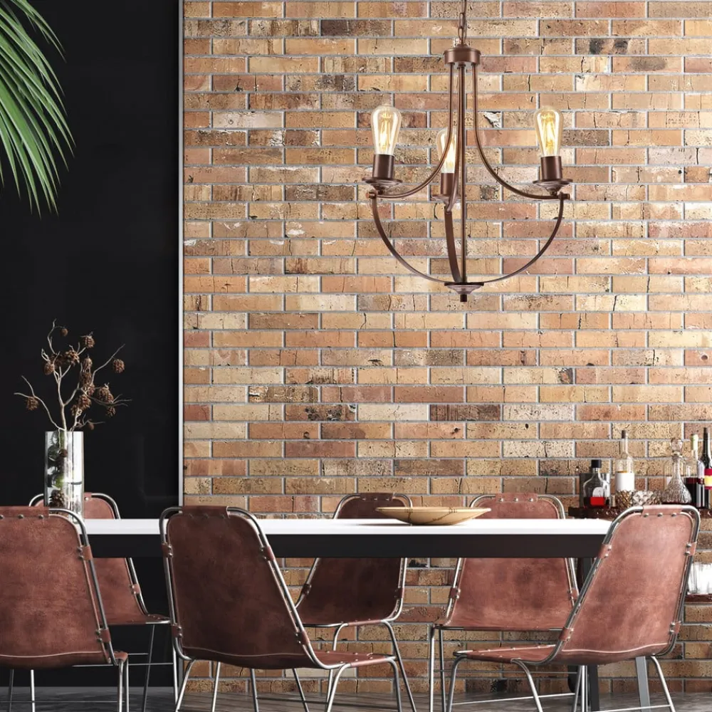 Gina lysekrone i brun, 3 lyskilder^Euluna Clearance