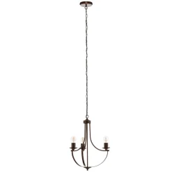 Gina lysekrone i brun, 3 lyskilder^Euluna Clearance