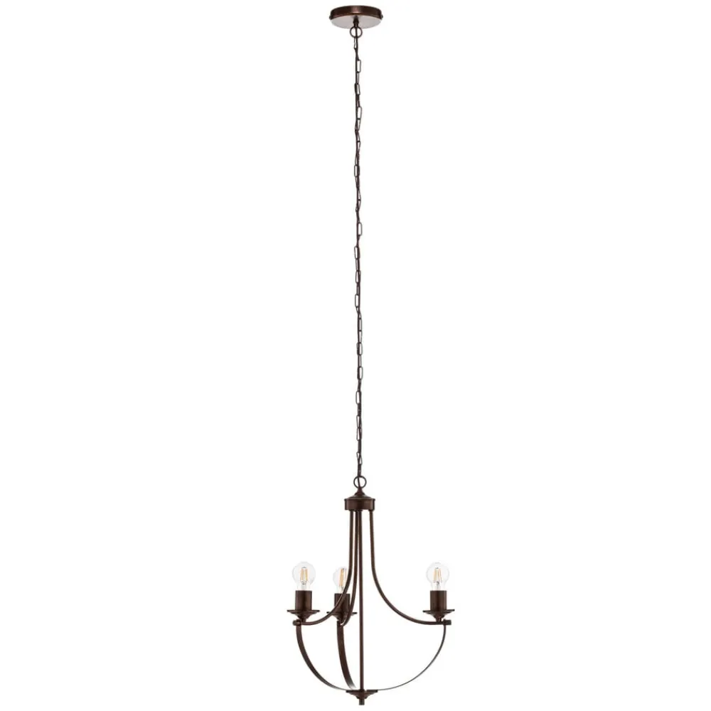 Gina lysekrone i brun, 3 lyskilder^Euluna Clearance