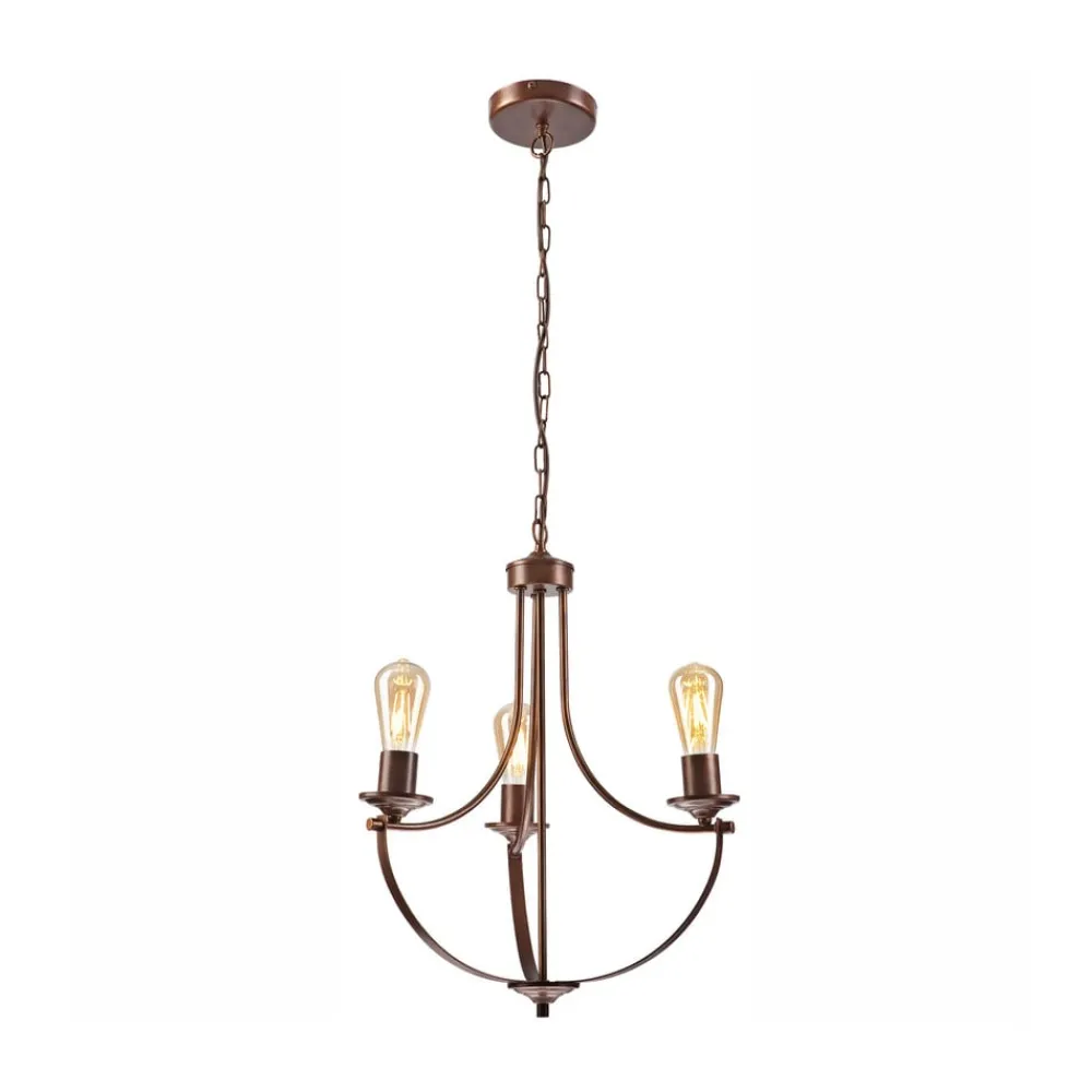Gina lysekrone i brun, 3 lyskilder^Euluna Clearance