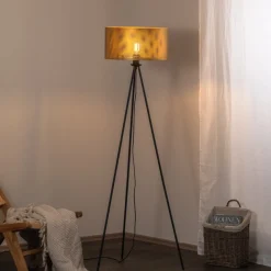 Euluna gulvlampe Zofia, guldfarvet