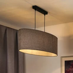 Euluna Pendellamper>hængelampe Celine, cappuccino, chenille-stof, 80 cm