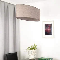 Euluna Pendellamper>hængelampe Celine, cappuccino, chenille-stof, 80 cm