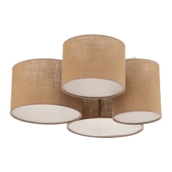 Euluna Lodge loftlampe, 4 lyskilder, jute