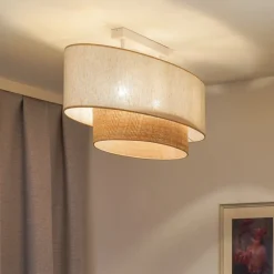 loftlampe Boho Cotton, beige, raffia natur, 80 cm^Euluna Discount