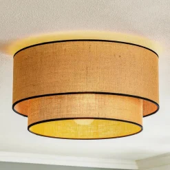 loftlampe Boho jute & sort, natur/sort, Ø45cm^Euluna Clearance