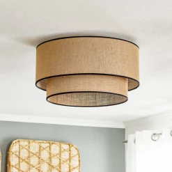 loftlampe Boho jute & sort, natur/sort, Ø45cm^Euluna Clearance