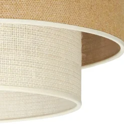 Euluna loftlampe Boho Jute, naturbrun/hvid, Ø 45 cm