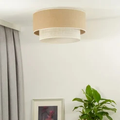 Euluna Loftlamper>loftlampe Boho Jute, naturbrun/hvid, Ø 60 cm