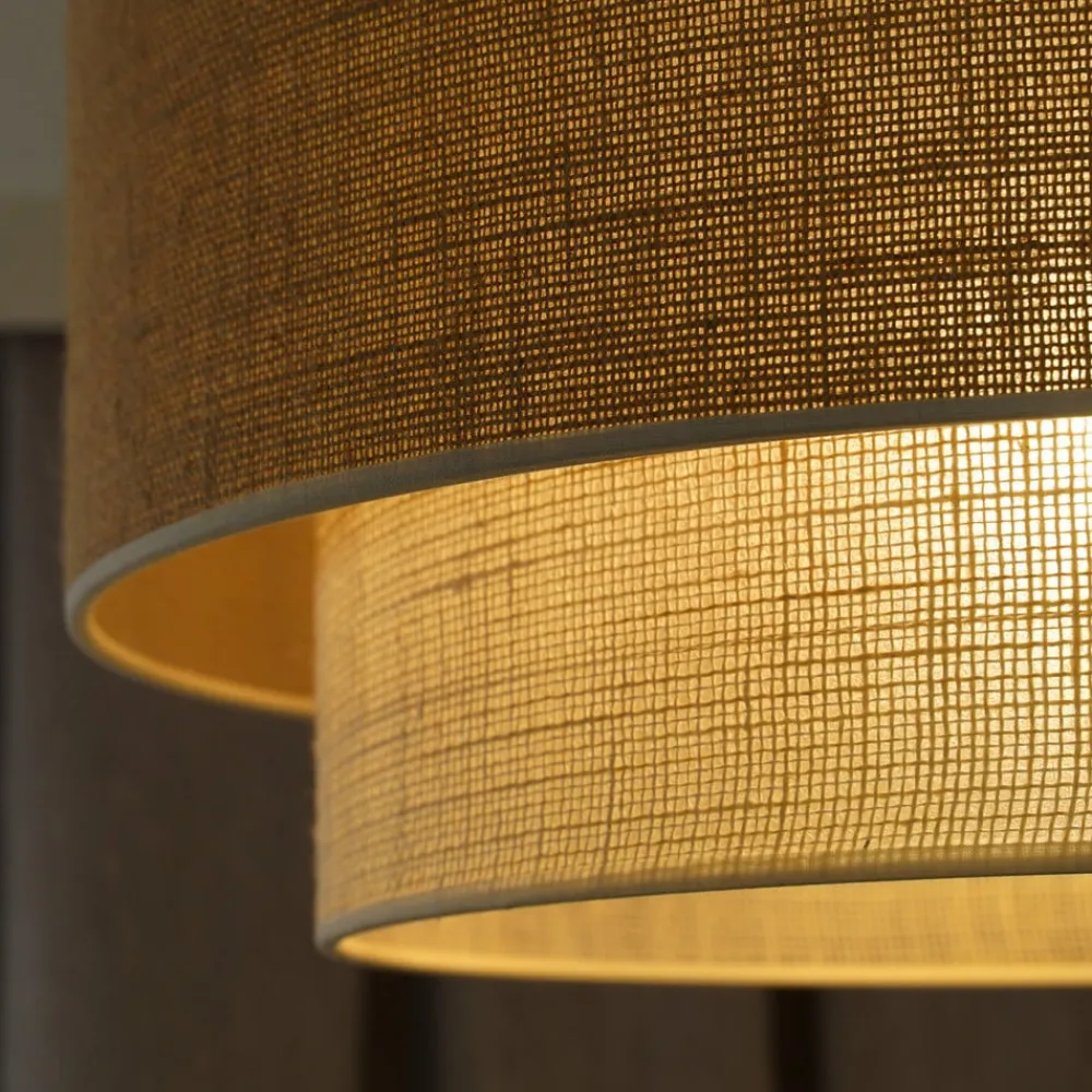 Euluna Loftlamper>loftlampe Boho Jute, naturbrun/hvid, Ø 60 cm