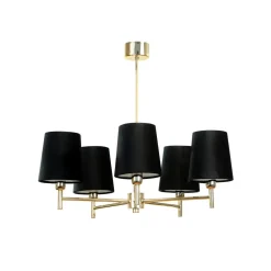 Euluna lysekrone Nita, sort/guld, 5 lyskilder