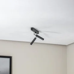 Euluna Nicanor loftspot sort/krom 2 lyskilder