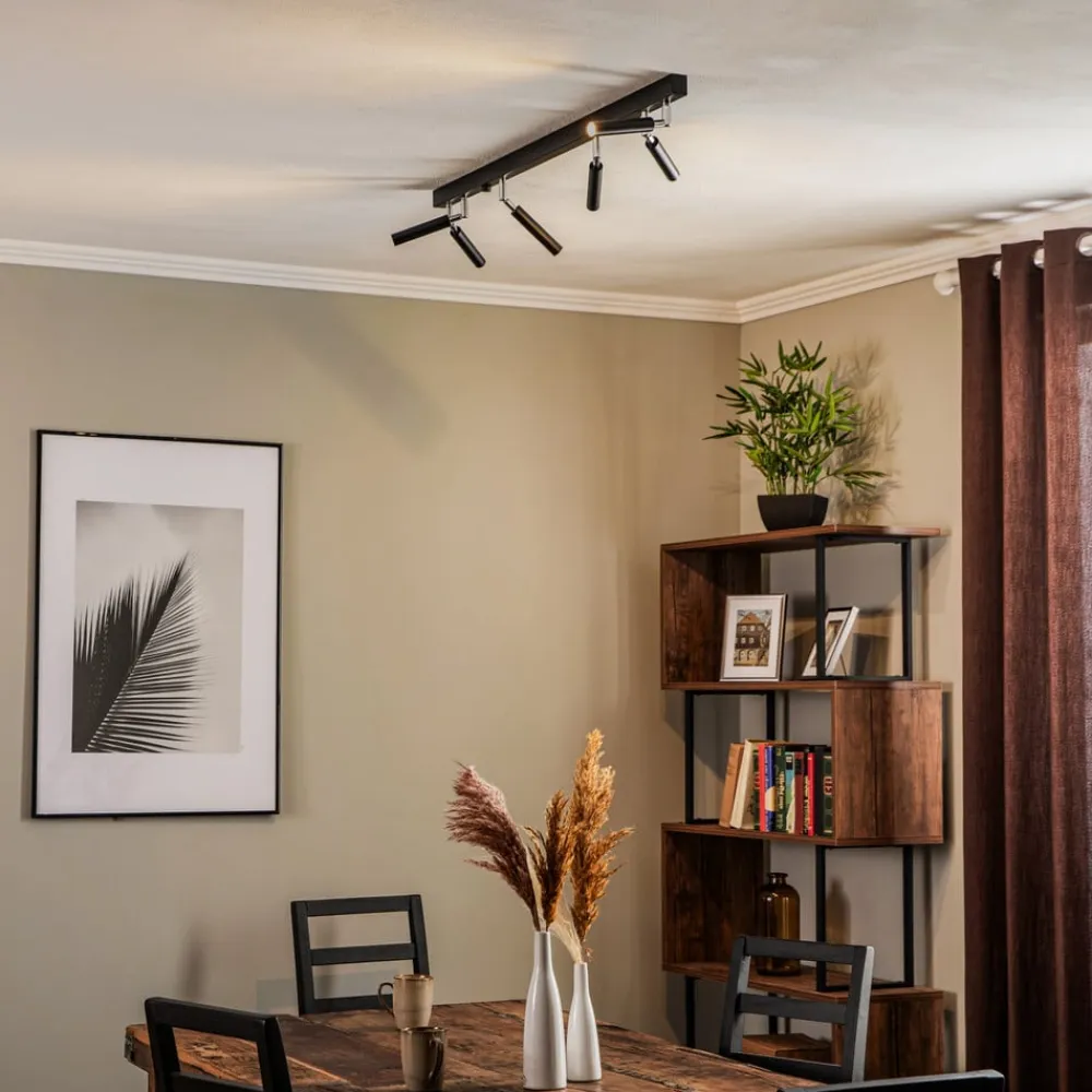 Euluna Nicanor loftspot sort/krom 6 lyskilder